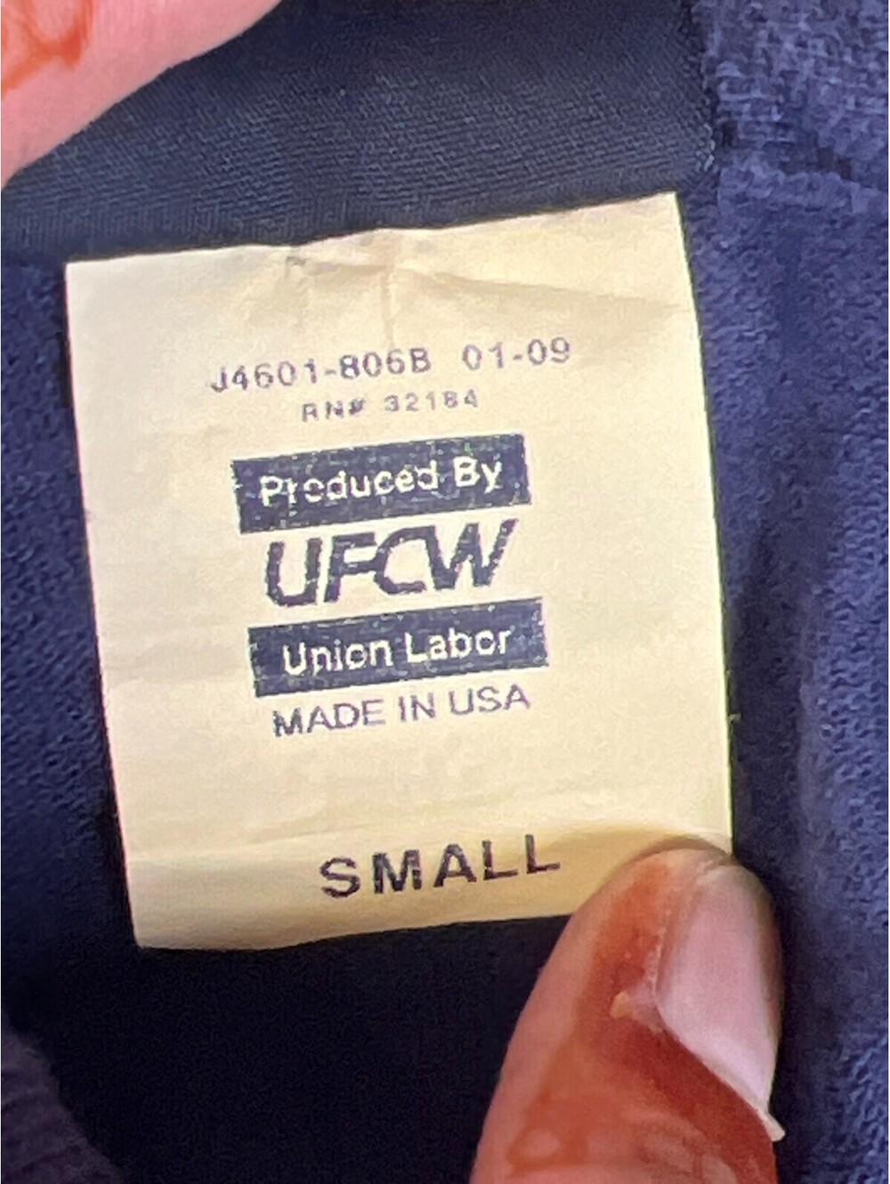 King Louie Vintage Men S Navy UMWA Union Made in USA Polo Shirt - Picture 4 of 8